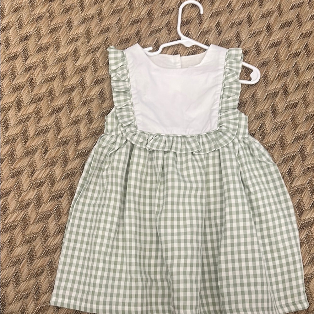 Green and White Gingham Dress